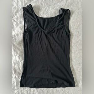 Express Black Sheer Detail Tank Top